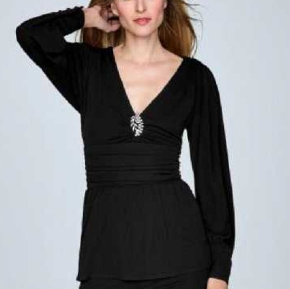 WORTH New York, Black Jersey Kylie V Neck Blouse Sz 8 - Picture 15 of 15